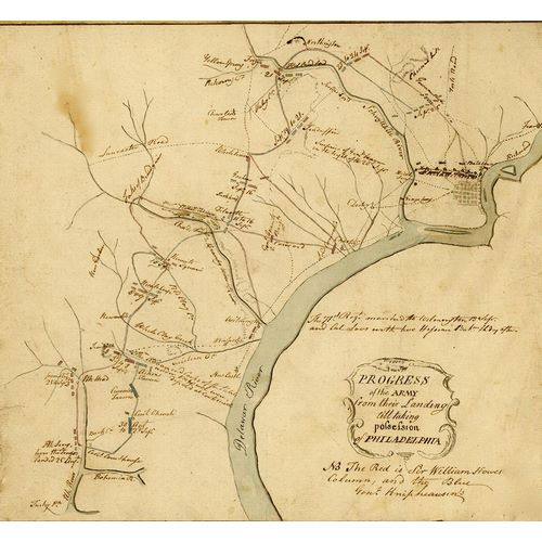 Vintage Maps 아티스트의 Progress of the army from their landing till taking possession of Philadelphia 1777 작품