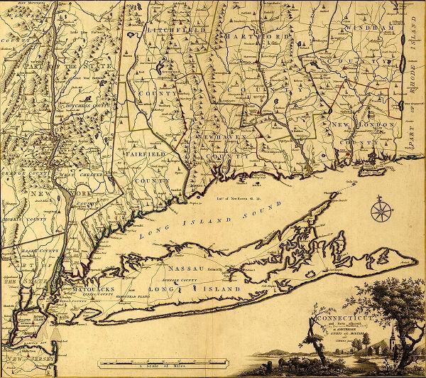 Vintage Maps 아티스트의 Connecticut and Ports adjacent 1777 작품