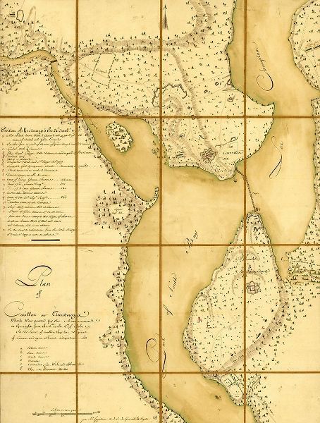 Vintage Maps 아티스트의 Ticonderoga and Lafayette along Lake Champlain 작품