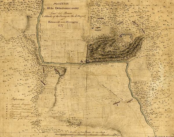 Vintage Maps 아티스트의 Walmscock near Bennington showing the attacks of the enemy on the 16th August 1777 작품