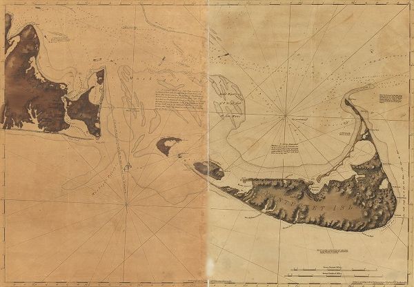 Vintage Maps 아티스트의 Nantucket Island and the eastern half of Marthas Vineyard  작품