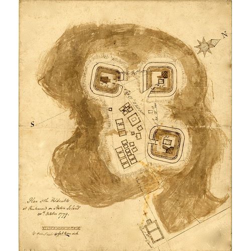 Vintage Maps 아티스트의 Richmond Defensive fort on Staten Island 1779 작품