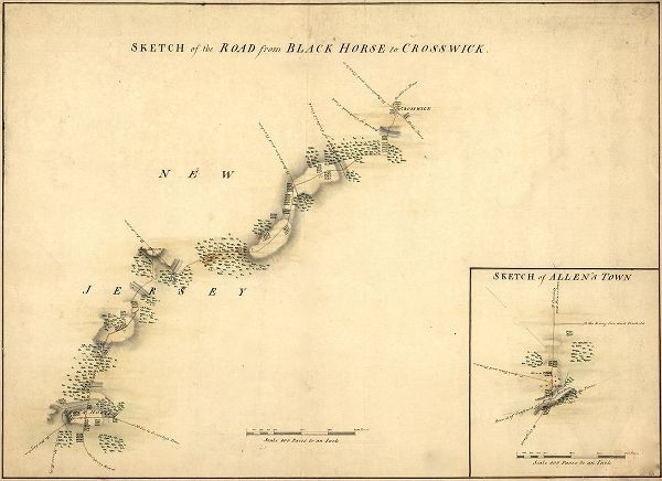 Vintage Maps 아티스트의 Crosswicks New Jersey 1778 작품