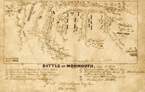 Vintage Maps 아티스트의 Battle of Monmouth New Jersey 1778 작품