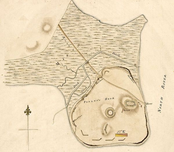 Vintage Maps 아티스트의 Pauluss Hook and fortifications 1778 작품