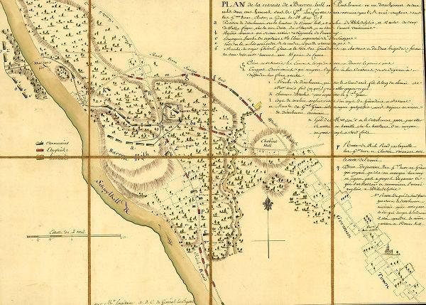 Vintage Maps 아티스트의 Lafayette Retreat before General Howe at Barren Hill Pennsylvania 1778 작품