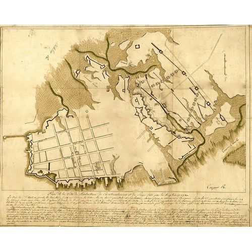 Vintage Maps 아티스트의 British Defenses at Charlestown 1780 작품
