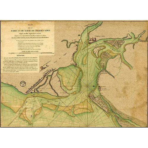 Vintage Maps 아티스트의 Charlestown Harbor after capture by the British 작품