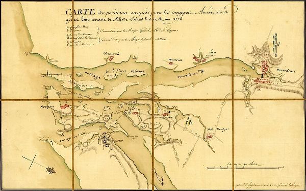 Vintage Maps 아티스트의 American Positions after retreat to Long Island 1778 작품