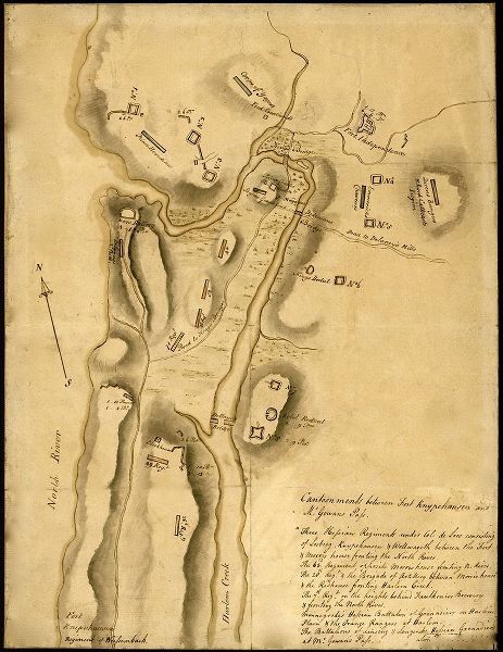 Vintage Maps 아티스트의 British Troops on Fort Washington Manhattan Island 1778 작품