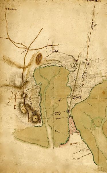 Vintage Maps 아티스트의 British Lines on Boston Neck Bunker Hill 1775 작품