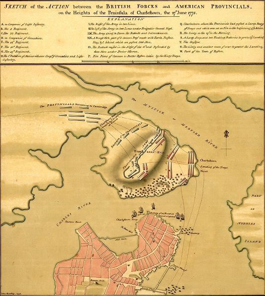Vintage Maps 아티스트의 Battle of Bunker Hill 1775 작품