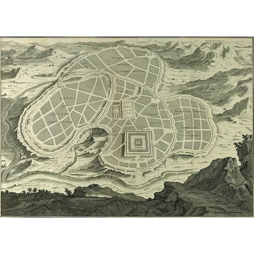 Vintage Maps 아티스트의 Antique Map of Jerusalem 작품
