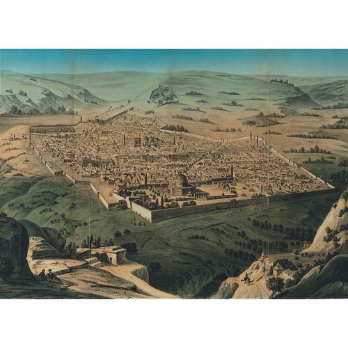 Vintage Maps 아티스트의 Antique Map of Jerusalem 작품
