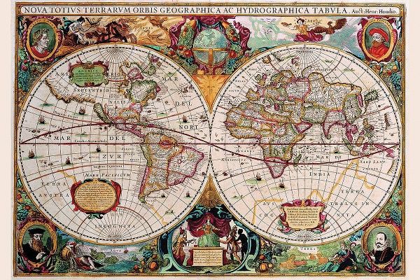 Hondius, Jodocus 아티스트의 Stereographic Map of the World 작품