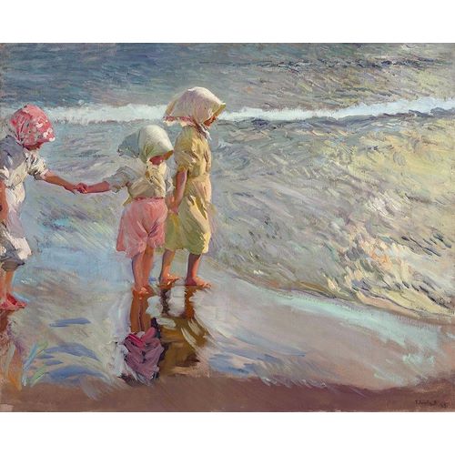 Sorolla, Joaquin 아티스트의 The three sisters on the beach 작품