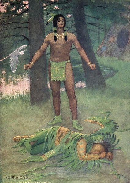 Kirk, Maria 아티스트의 He lay there dead from Story of Hiawatha 1910 작품