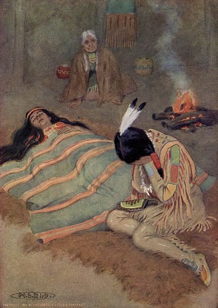 Kirk, Maria 아티스트의 Seven long days and nights he sat there from Story of Hiawatha 1910 작품