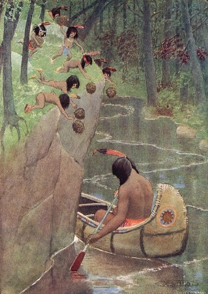 Kirk, Maria 아티스트의 They hurled down pinecones from Story of Hiawatha 1910 작품