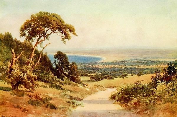 Palmer, Sutton 아티스트의 Looking down on Monterey and the Bay-California 1914 작품