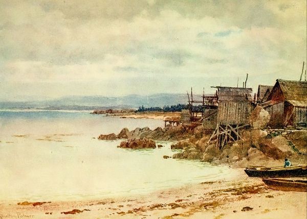 Palmer, Sutton 아티스트의 Pescadera-Chinese fishing village in Monterey Bay-California 1914 작품