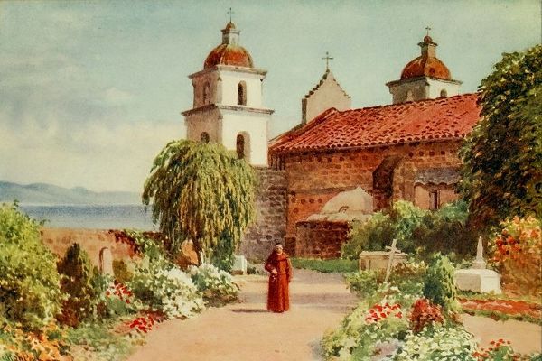 Palmer, Sutton 아티스트의 The Cemetery-Santa Barbara Mission-California 1914 작품