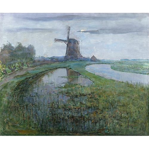 Mondrian, Piet 아티스트의 Oostzijdse Mill along the River Gein by Moonlight 작품