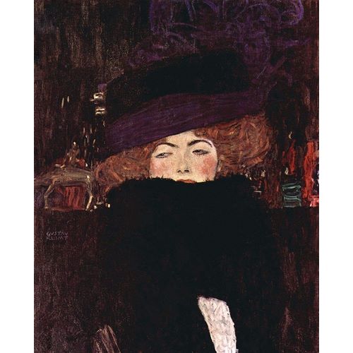 Klimt, Gustav 아티스트의 Dame mit Hut und Federboa 작품