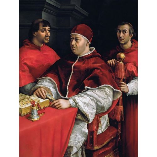 Raphael 아티스트의 Portrait of Pope Leo X and his cousins 작품