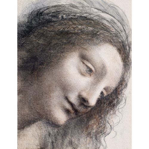 da Vinci, Leonardo 아티스트의 The Head of the Virgin in Three-Quarter View Facing Right 작품