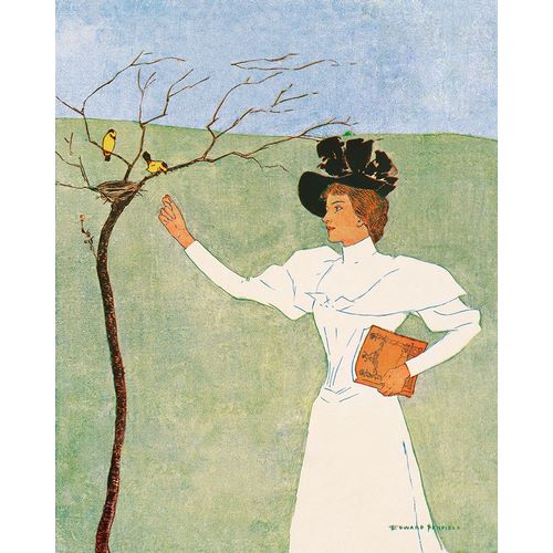 Penfield, Edward 아티스트의 Woman Reaching for Birds 작품