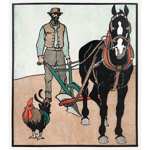 Penfield, Edward 아티스트의 Man with Rooster and Horse 작품