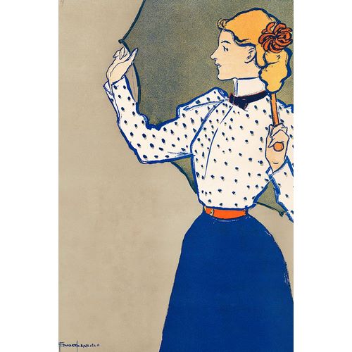 Penfield, Edward 아티스트의 Woman Holding Open Umbrella 1897 작품
