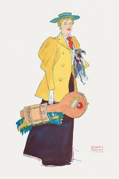 Penfield, Edward 아티스트의 Woman holding dog and stuffs 작품