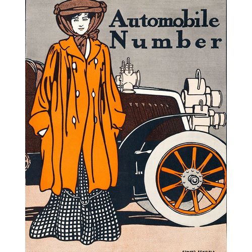 Penfield, Edward 아티스트의 Woman and a vintage car 작품
