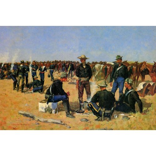Remington, Frederic 아티스트의 A Cavalrymans Breakfast on the Plains 작품