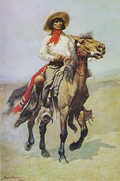 Remington, Frederic 아티스트의 Mexican Cowboy on Horseback with Trappings 작품