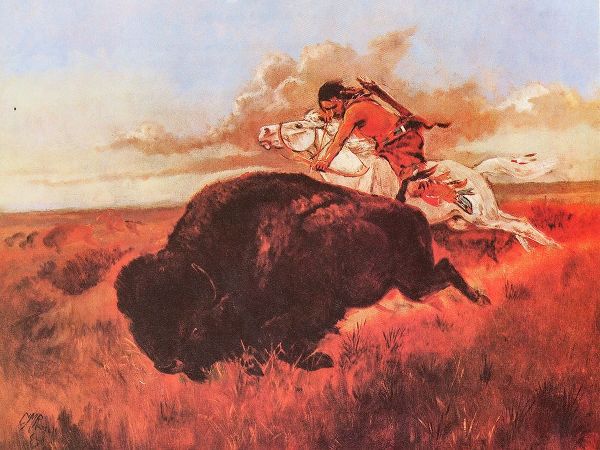 Russell, Charles 아티스트의 Buffalo Hunting 작품