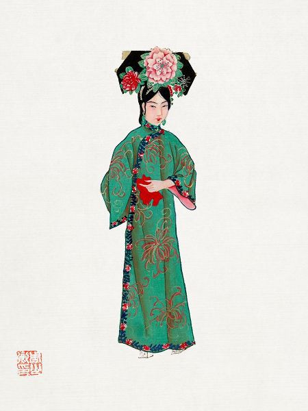 Vintage Chinese Clothing 작가의 Lady in modern Manchu costume 작품