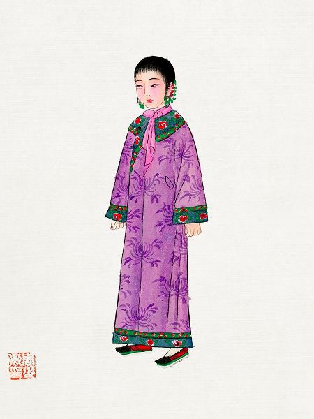 Vintage Chinese Clothing 작가의 Woman in purple Manchu robe 작품