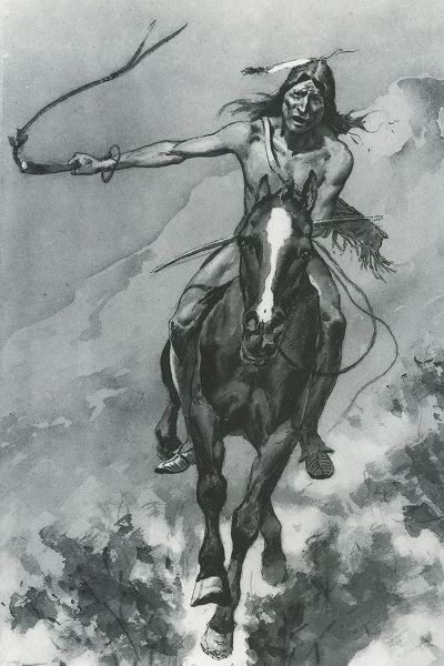 Remington, Frederic 작가의 Indian Riding Down a Hill 작품