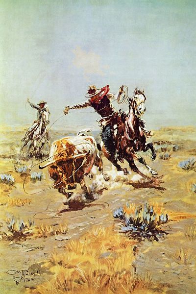 Russell, Charles Marion 작가의 Cowboy Roping a Steer 작품