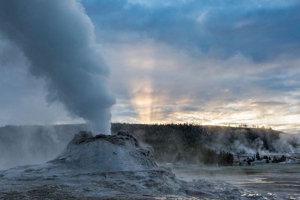 The Yellowstone Collection 작가의 Sunrise at Castle Geyser, Yellowstone National Park 작품