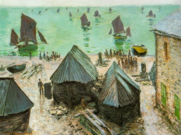 Monet, Claude 작가의 Departure of boats-Etretat 1883 작품