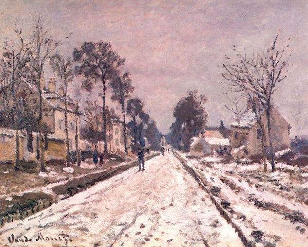 Monet, Claude 작가의 Road to Louveciennes in snow 1869 작품