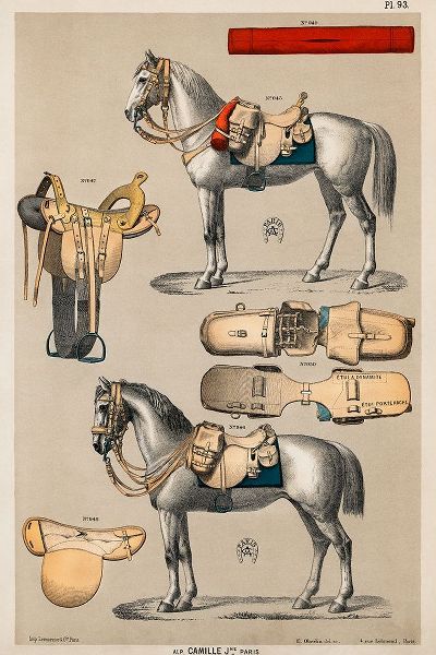 Vintage Drawings 아티스트의 Horses with Antique Riding Equipment II작품입니다.