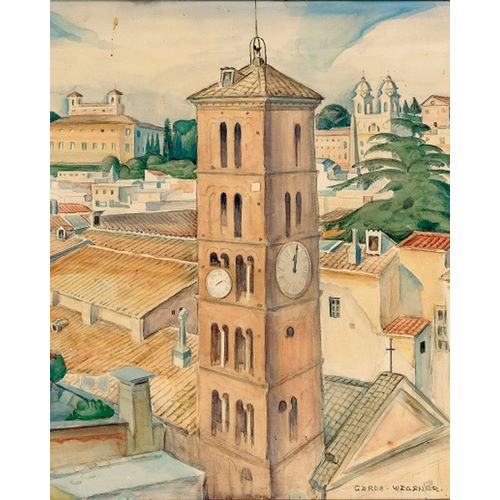 Wegener, Gerda 아티스트의 View of Rome near the church Trinitati Dei Monti작품입니다.