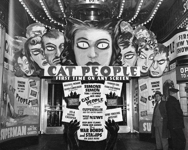 Vintage Hollywood Archive 아티스트의 Cat People advertisements at theater entrance작품입니다.