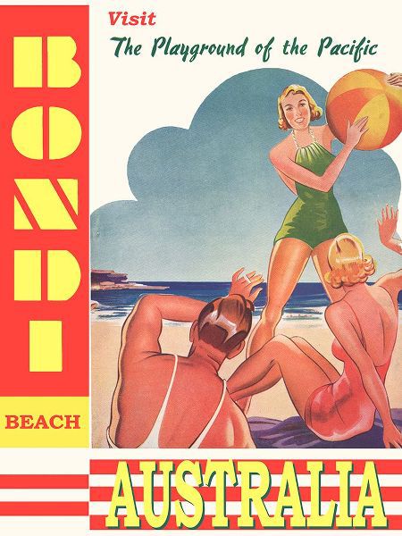 Vintage Travel Posters 아티스트의 Australia Bondi Beach Travel Poster작품입니다.