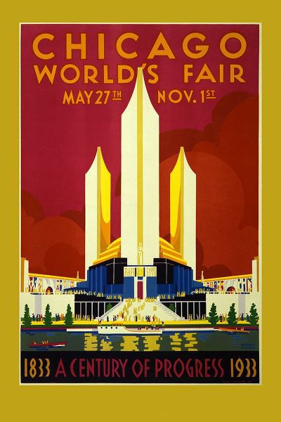 Vintage Travel Posters 아티스트의 Chicago 1933 Worlds Fair Vintage Poster작품입니다.